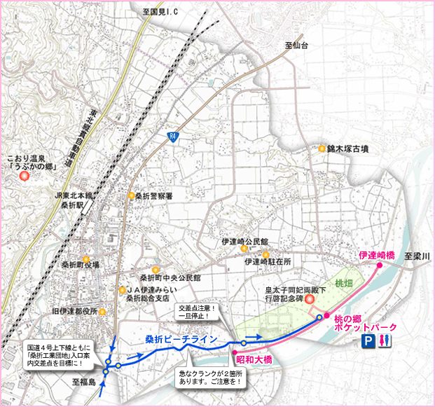 桃源郷周辺の地図の画像