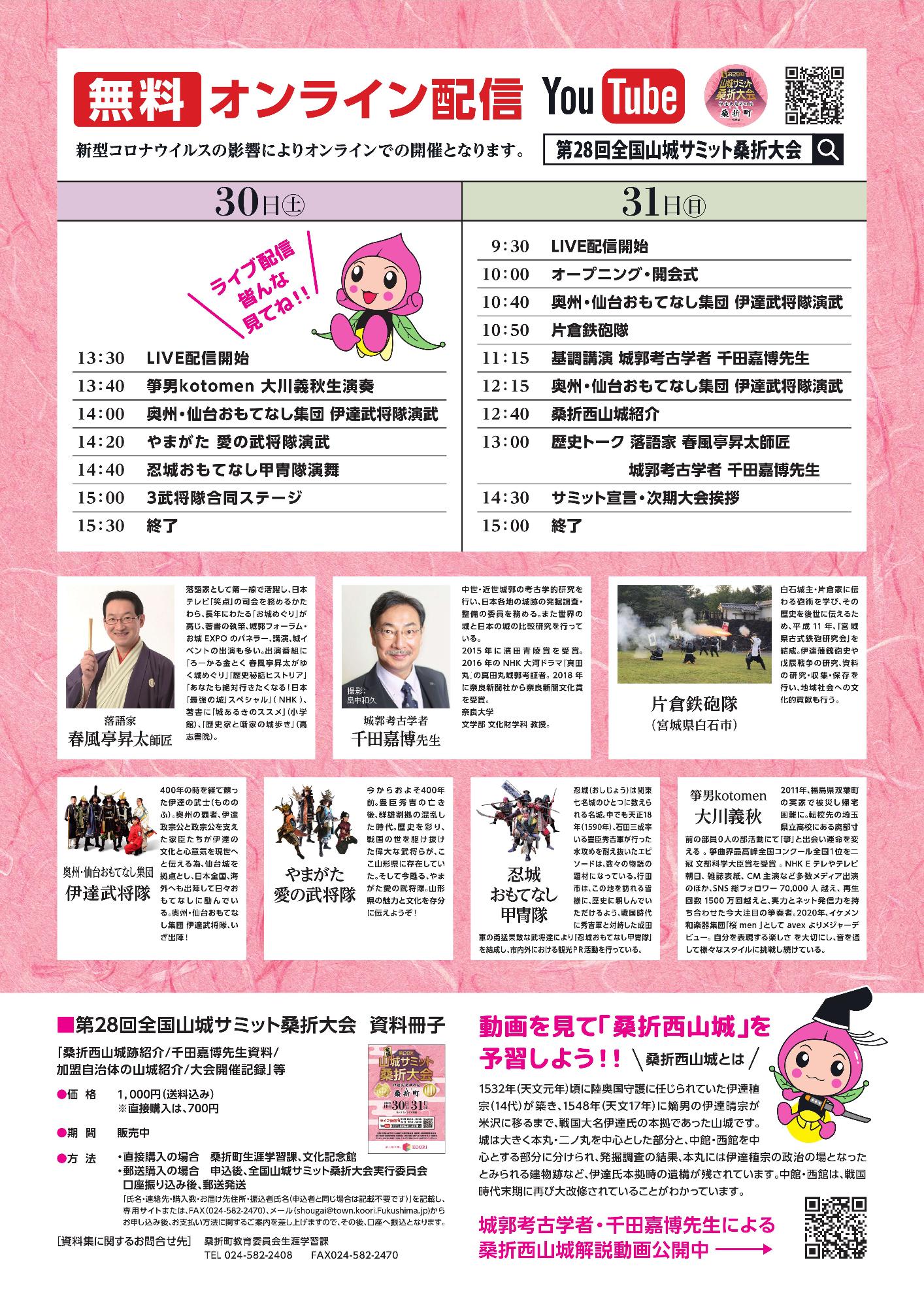 全国第28回山城サミット桑折大会ポスター裏面