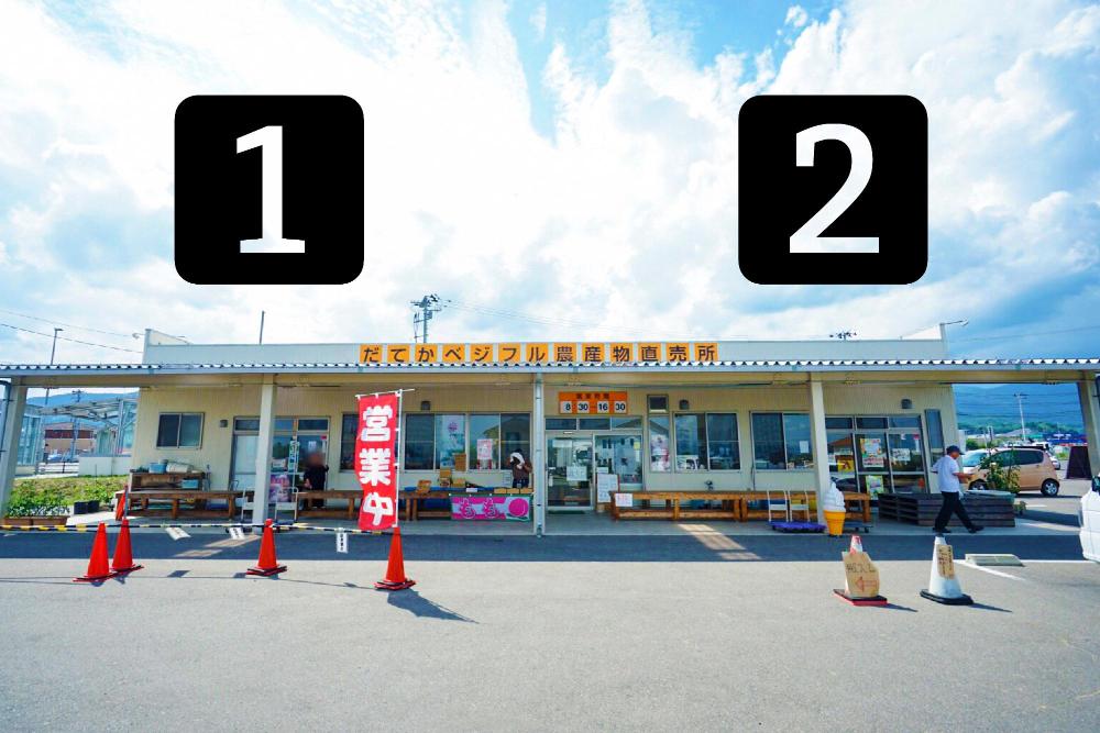 【伊達果実】販売エリアと並び列についての説明画像