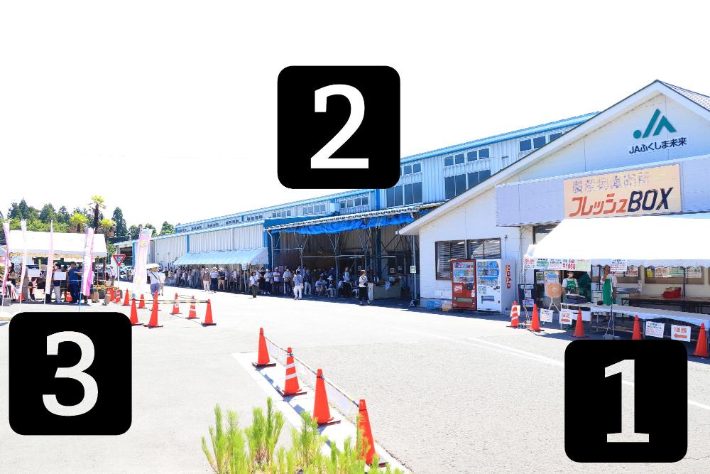 【JA】敷地内の販売エリアと並び列