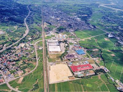 工業団地の航空写真