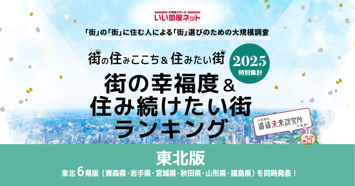 いい部屋ネット 住み続けたい街ランキング2025〈福島県版〉の画像