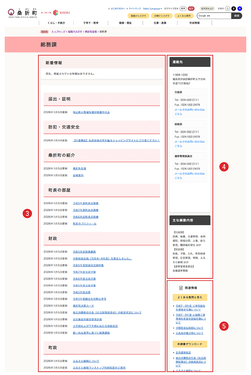 組織一覧ページ