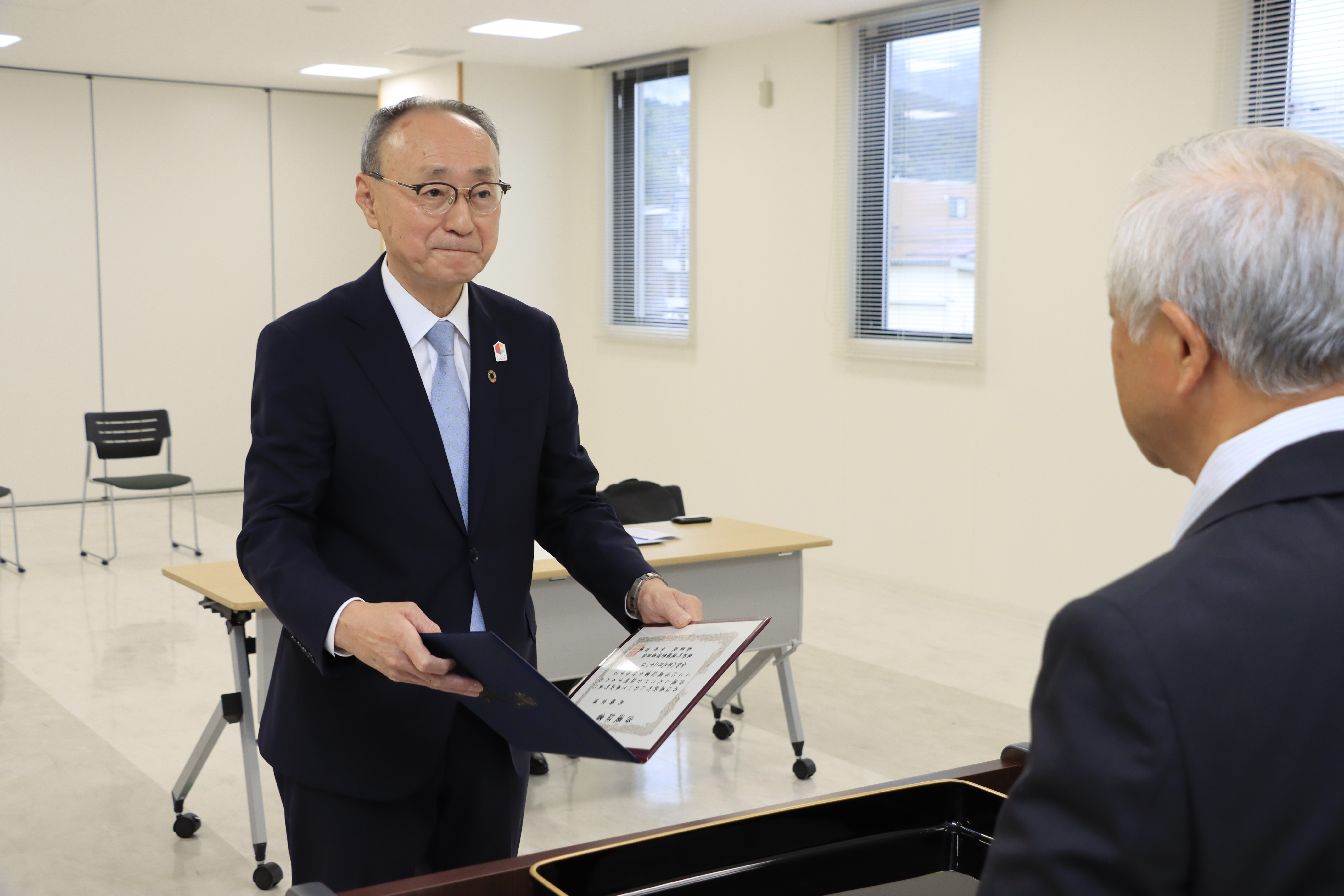 町長当選賞授与式